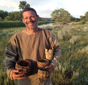 john yost primitive skills expert making baskets in montana